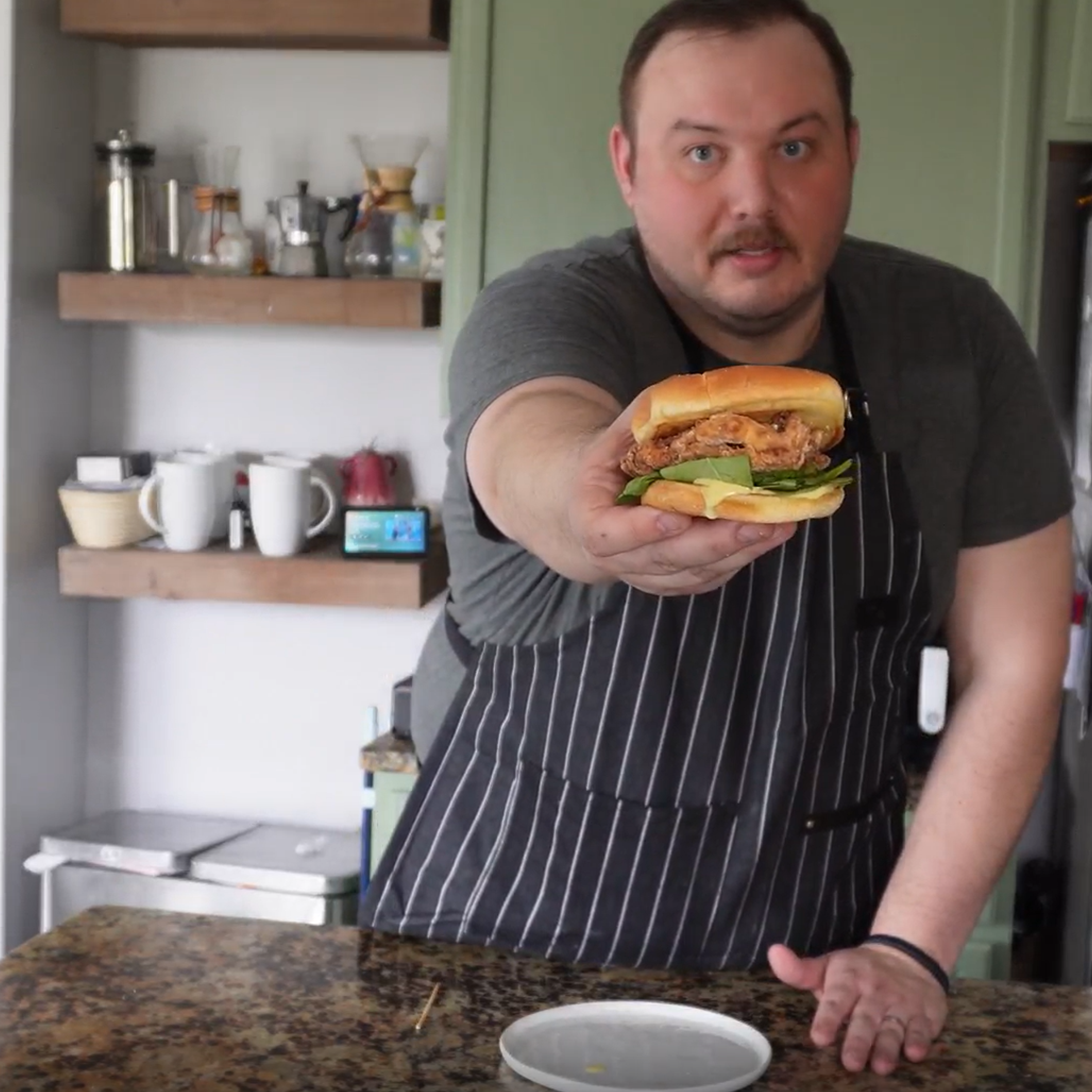 GRANT GILLON OYSTER MUSHROOM BURGER