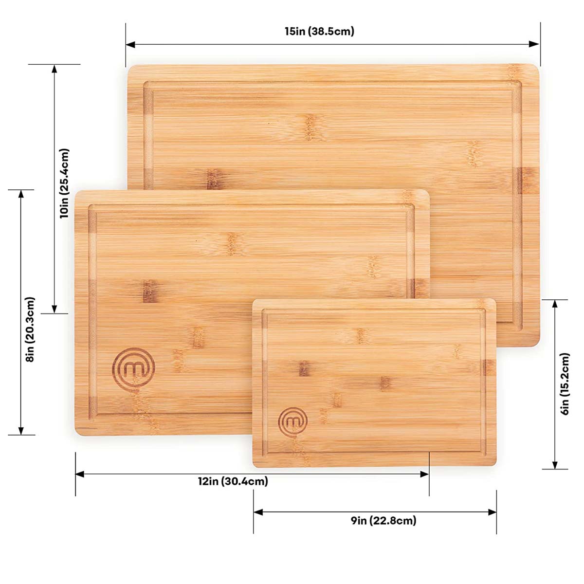 US MasterChef Cutting Boards 3pcs - Natural Collection Kitchenware
