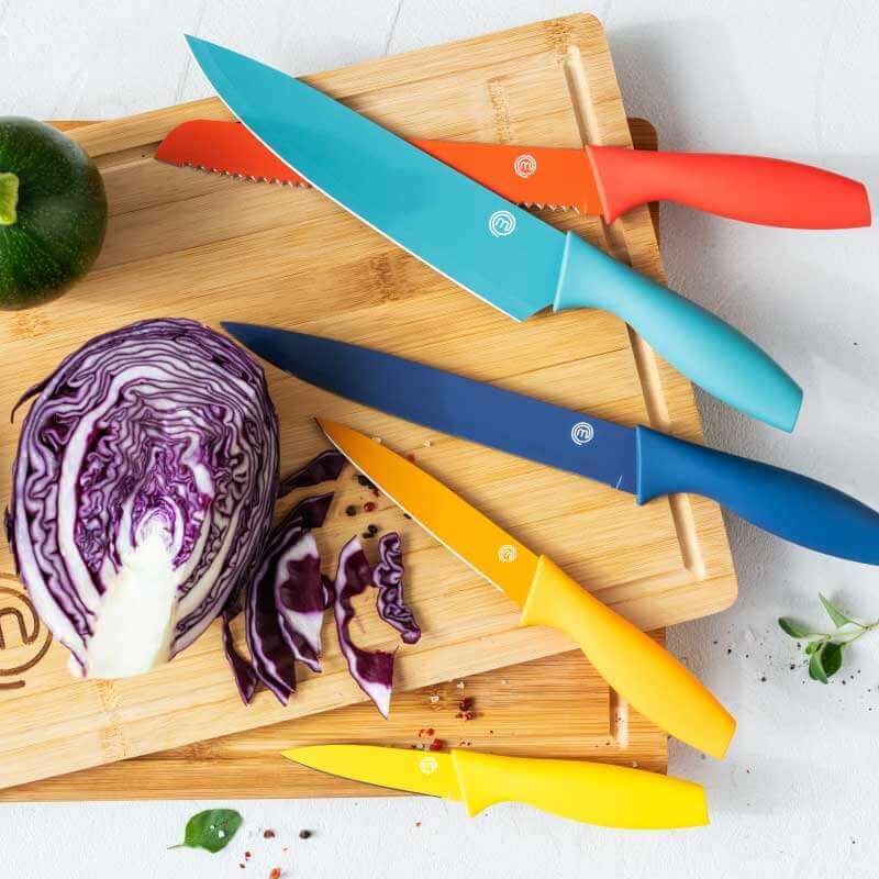 US MasterChef Knives & Block 6pcs - Vivid Collection Kitchenware