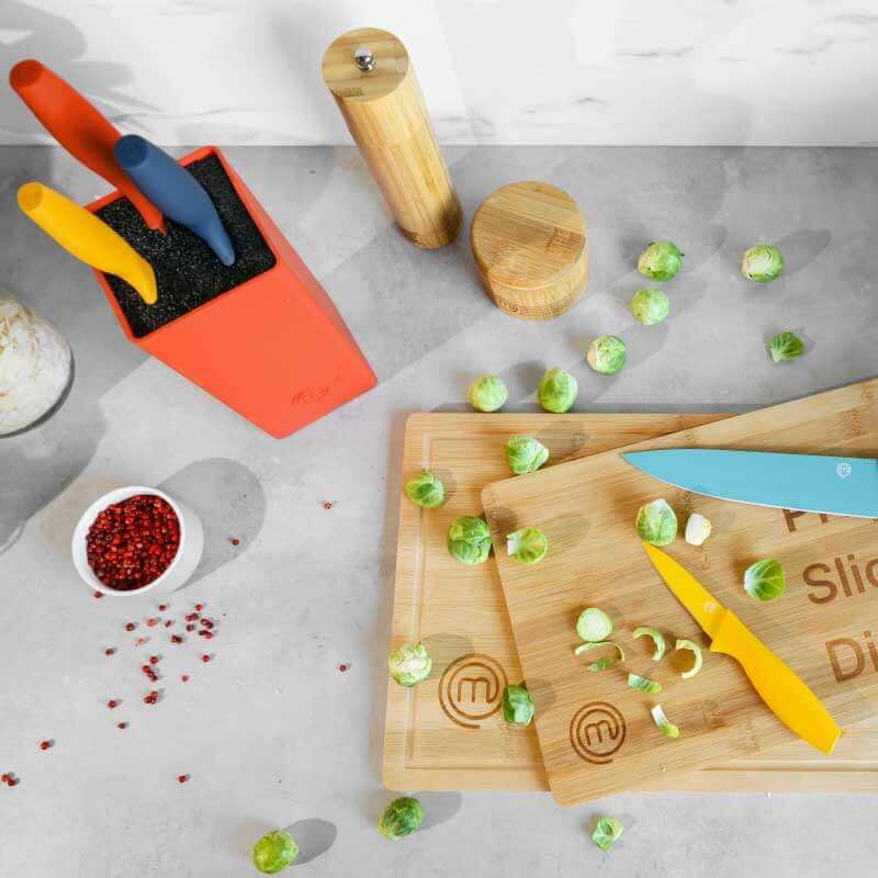 US MasterChef Knives & Block 6pcs - Vivid Collection Kitchenware